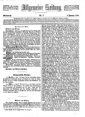 Allgemeine Zeitung Mittwoch 2. Januar 1861