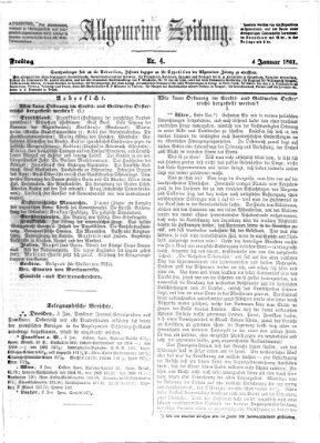 Allgemeine Zeitung Freitag 4. Januar 1861