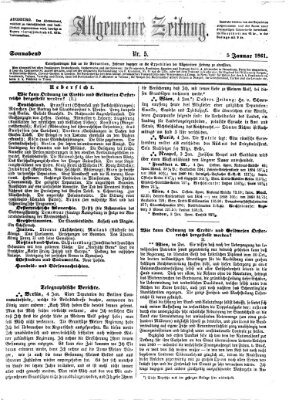 Allgemeine Zeitung Samstag 5. Januar 1861