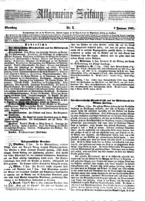 Allgemeine Zeitung Dienstag 8. Januar 1861