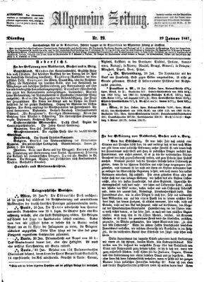 Allgemeine Zeitung Dienstag 29. Januar 1861