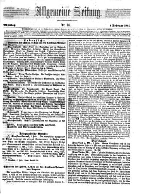 Allgemeine Zeitung Montag 4. Februar 1861