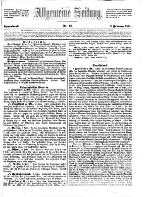 Allgemeine Zeitung Samstag 9. Februar 1861