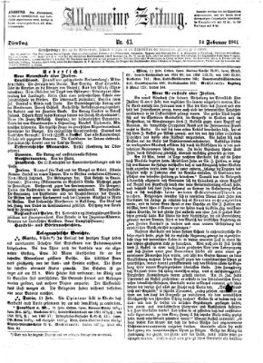 Allgemeine Zeitung Dienstag 12. Februar 1861