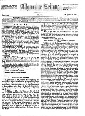 Allgemeine Zeitung Sonntag 17. Februar 1861