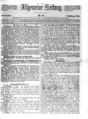 Allgemeine Zeitung Donnerstag 21. Februar 1861