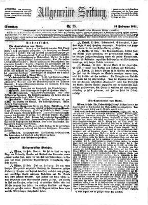 Allgemeine Zeitung Sonntag 24. Februar 1861