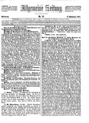 Allgemeine Zeitung Montag 25. Februar 1861