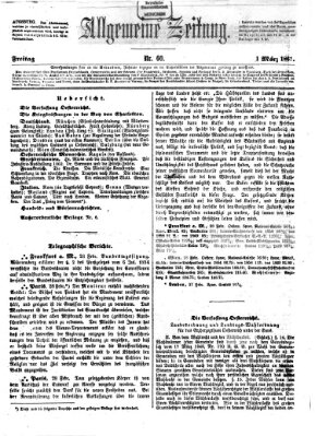 Allgemeine Zeitung Freitag 1. März 1861