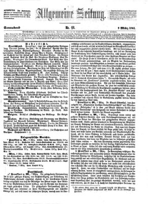 Allgemeine Zeitung Samstag 9. März 1861