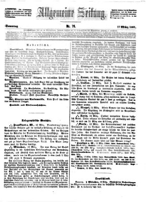 Allgemeine Zeitung Sonntag 17. März 1861