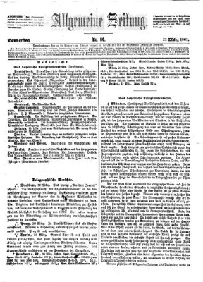 Allgemeine Zeitung Donnerstag 21. März 1861