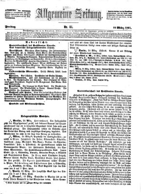 Allgemeine Zeitung Freitag 22. März 1861