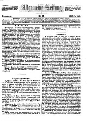 Allgemeine Zeitung Samstag 23. März 1861