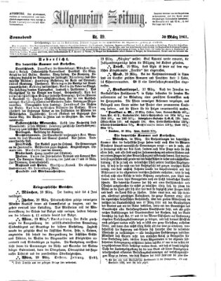 Allgemeine Zeitung Samstag 30. März 1861