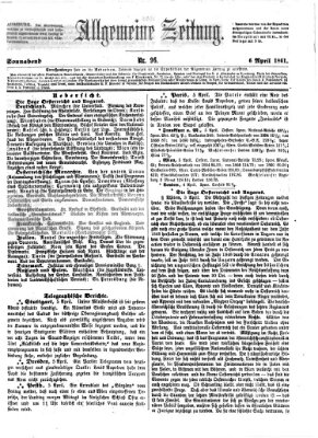 Allgemeine Zeitung Samstag 6. April 1861