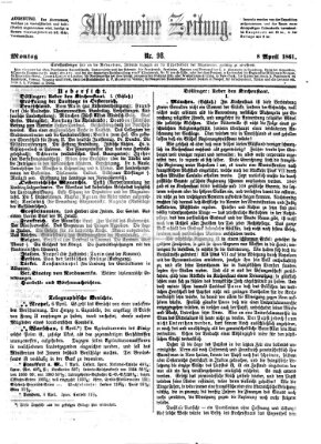 Allgemeine Zeitung Montag 8. April 1861