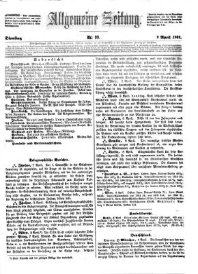 Allgemeine Zeitung Dienstag 9. April 1861