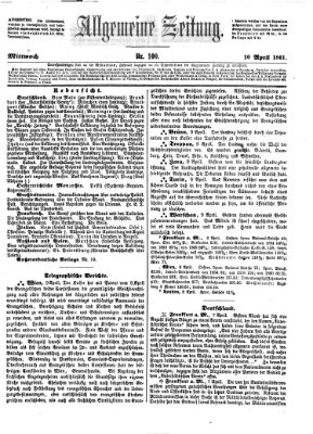 Allgemeine Zeitung Mittwoch 10. April 1861