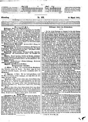 Allgemeine Zeitung Dienstag 16. April 1861