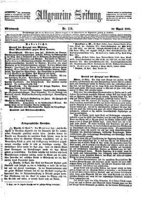 Allgemeine Zeitung Mittwoch 24. April 1861