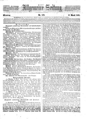 Allgemeine Zeitung Montag 29. April 1861