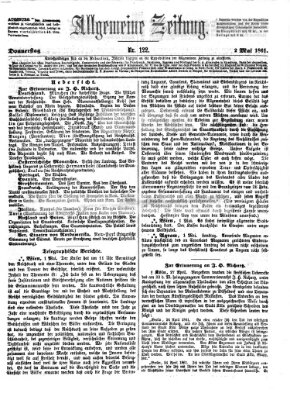 Allgemeine Zeitung Donnerstag 2. Mai 1861