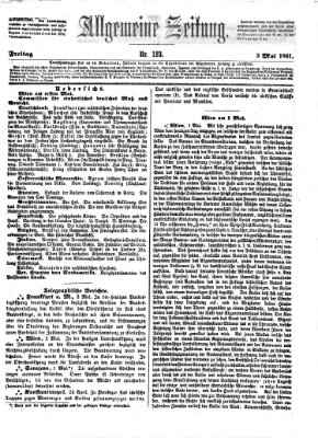 Allgemeine Zeitung Freitag 3. Mai 1861