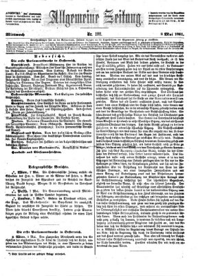 Allgemeine Zeitung Mittwoch 8. Mai 1861