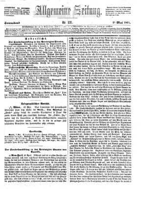 Allgemeine Zeitung Samstag 11. Mai 1861