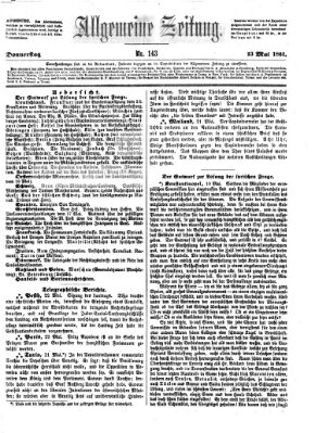 Allgemeine Zeitung Donnerstag 23. Mai 1861