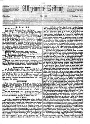 Allgemeine Zeitung Dienstag 11. Juni 1861