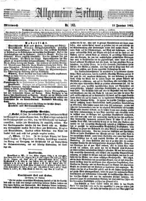 Allgemeine Zeitung Mittwoch 12. Juni 1861