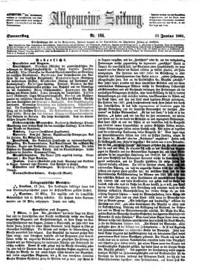 Allgemeine Zeitung Donnerstag 13. Juni 1861