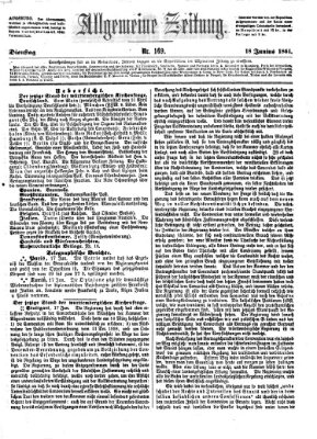 Allgemeine Zeitung Dienstag 18. Juni 1861