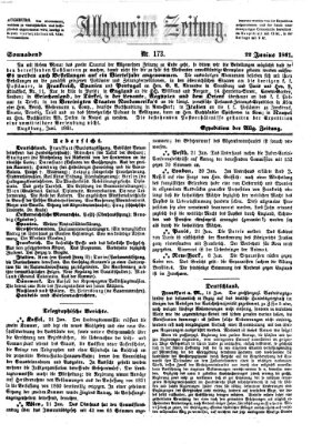 Allgemeine Zeitung Samstag 22. Juni 1861