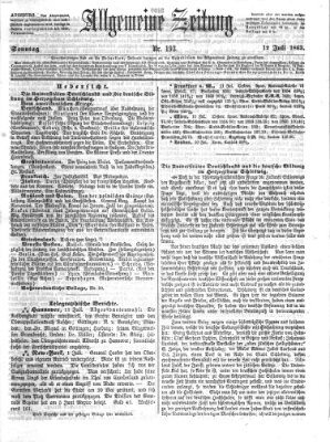 Allgemeine Zeitung Sonntag 12. Juli 1863