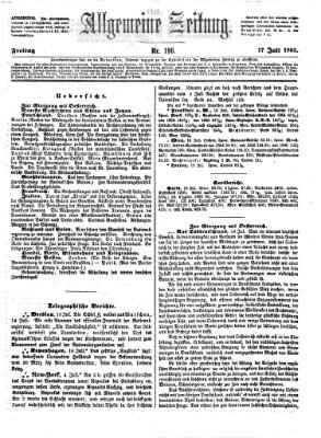 Allgemeine Zeitung Freitag 17. Juli 1863