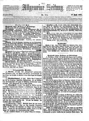 Allgemeine Zeitung Donnerstag 30. Juli 1863