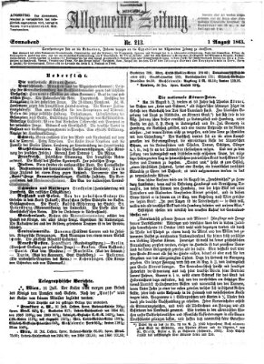 Allgemeine Zeitung Samstag 1. August 1863