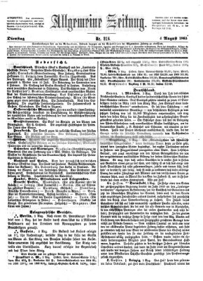 Allgemeine Zeitung Dienstag 4. August 1863