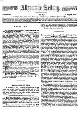 Allgemeine Zeitung Mittwoch 5. August 1863