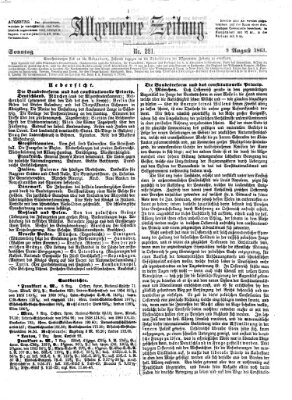 Allgemeine Zeitung Sonntag 9. August 1863