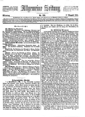 Allgemeine Zeitung Montag 17. August 1863