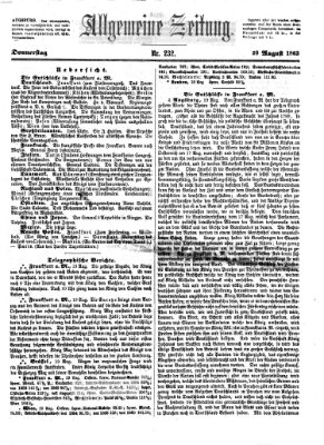 Allgemeine Zeitung Donnerstag 20. August 1863