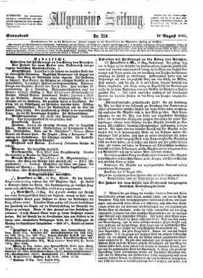 Allgemeine Zeitung Samstag 22. August 1863