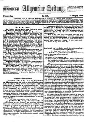 Allgemeine Zeitung Donnerstag 27. August 1863