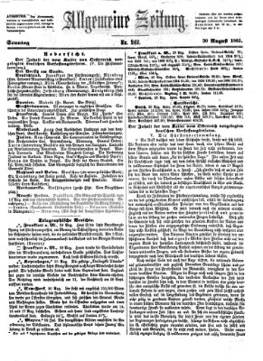 Allgemeine Zeitung Sonntag 30. August 1863