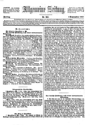 Allgemeine Zeitung Freitag 4. September 1863