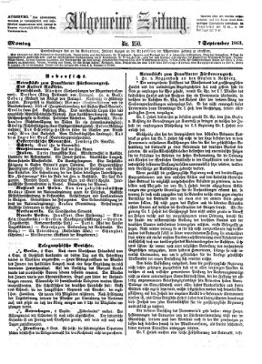 Allgemeine Zeitung Montag 7. September 1863